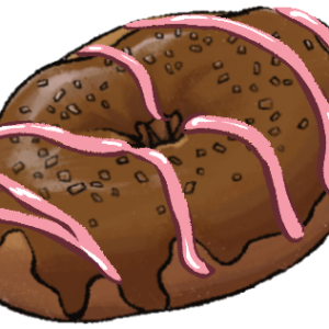 Maple Donut with Cherry Frosting