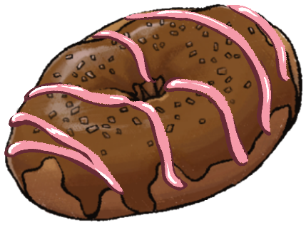 Maple Donut with Cherry Frosting